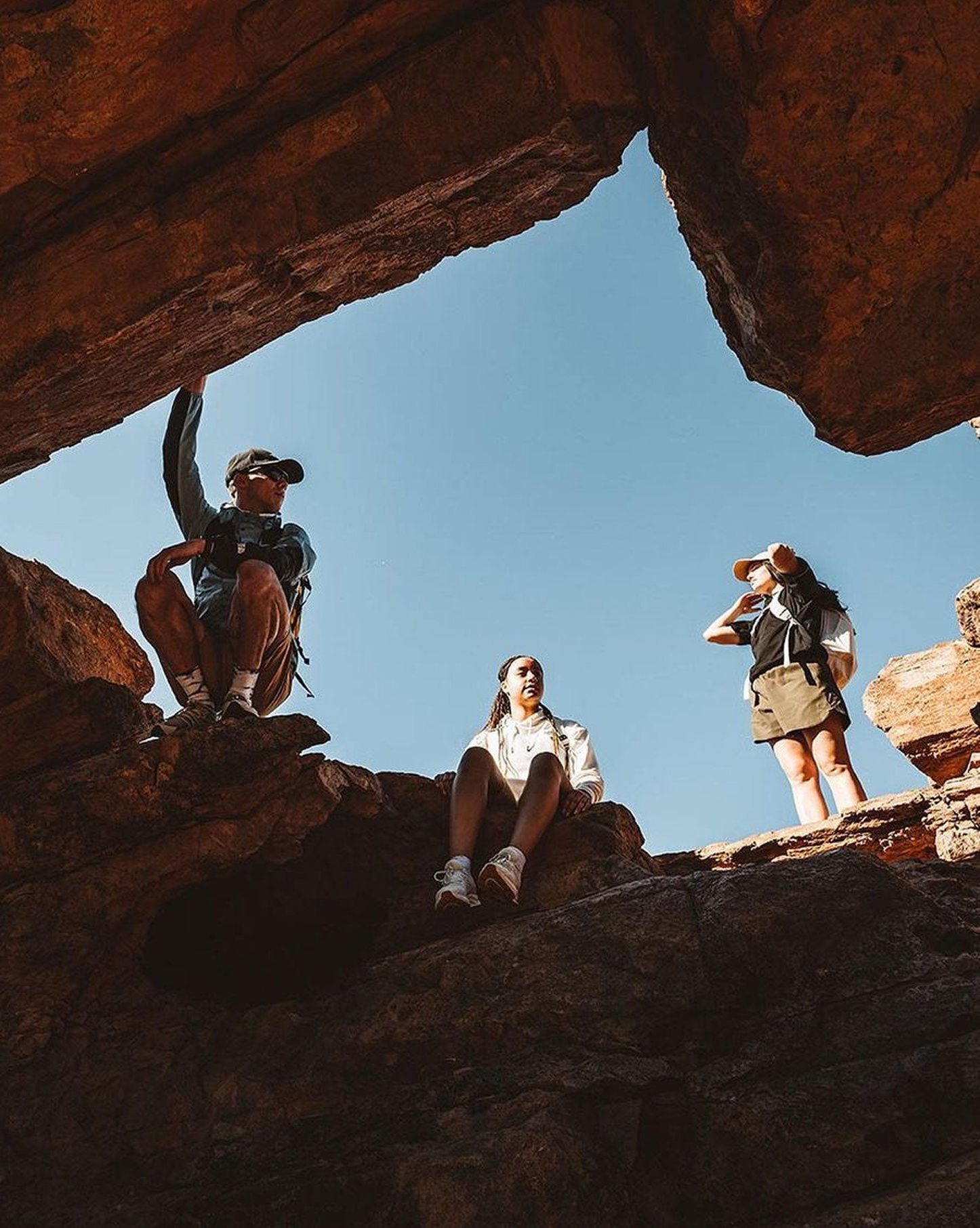 Turquoise lagoon surrounded by rocky islands